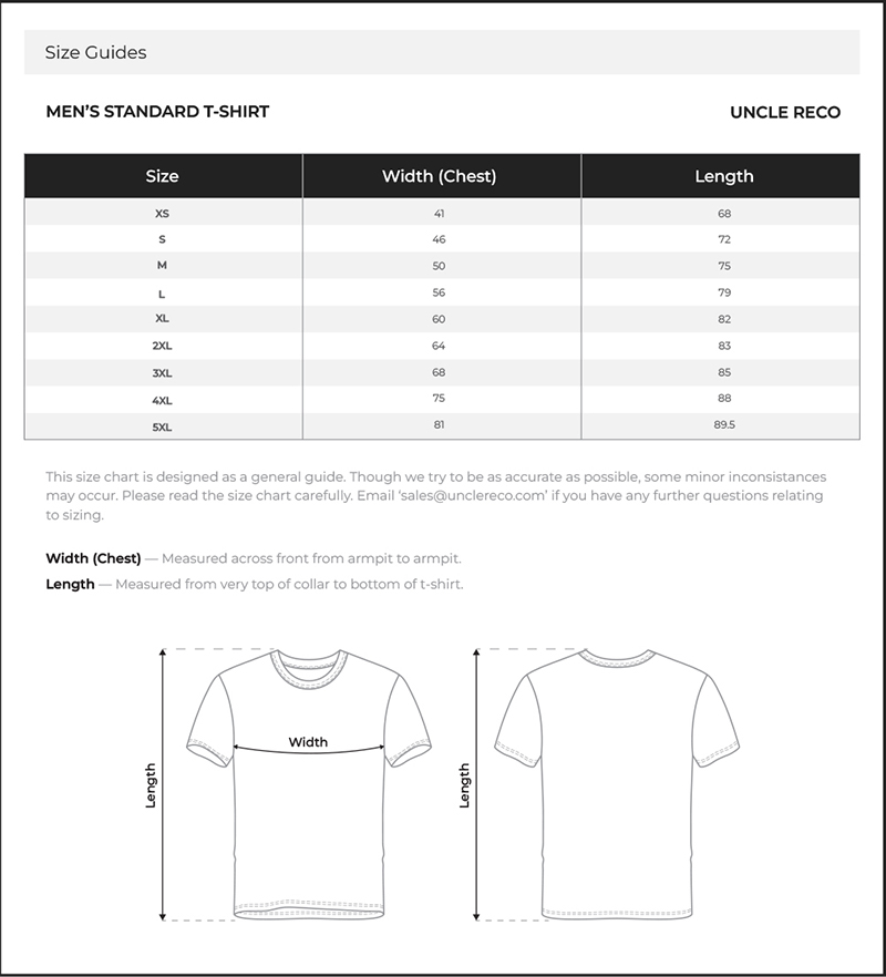 Size Chart CM